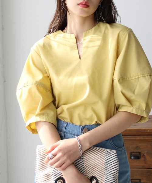 2023SSランタンスリーブスキッパーブラウス