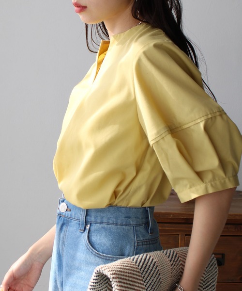 2023SSランタンスリーブスキッパーブラウス