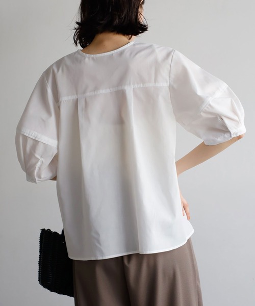 2023SSランタンスリーブスキッパーブラウス