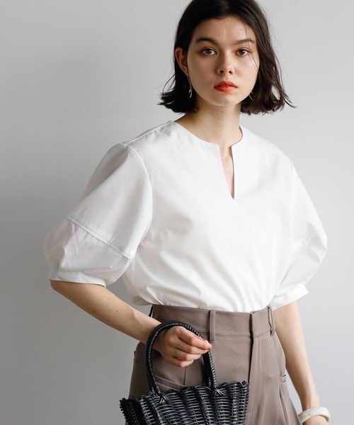 2023SSランタンスリーブスキッパーブラウス