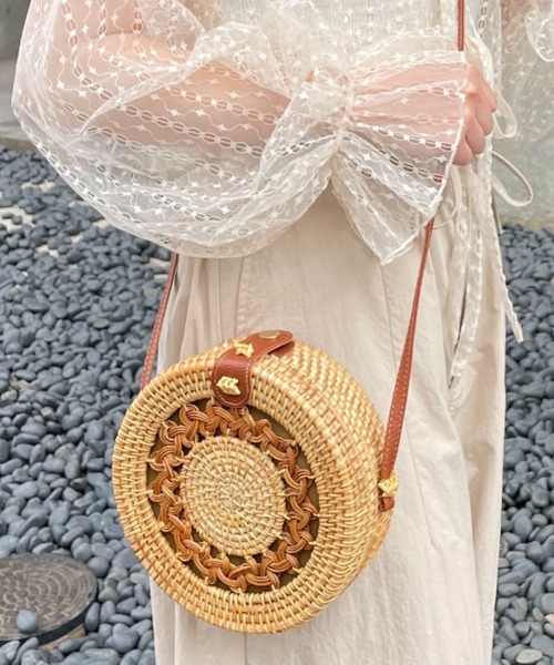 CIAOPANIC（チャオパニック）の「サークルショルダーカゴバック（かごバッグ・レディース・ベージュ・FREE）」の10枚目の写真