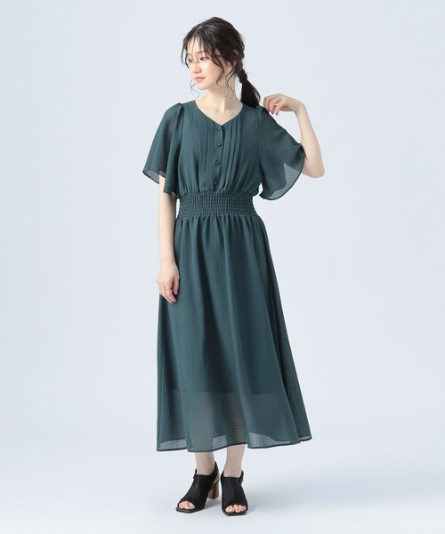BEAMS HEART(ビームスハート)の「袖フレア ワンピース(ワンピース・レディース・ブルー/ピンク系その他/パープル系その他/グリーン/ブラウン系その他2・FREE)」の3枚目の写真