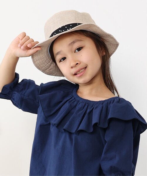 ikka（イッカ）の「リネンタッチドットリボンハット（ハット・キッズ・ベージュ・FREE）」の12枚目の写真