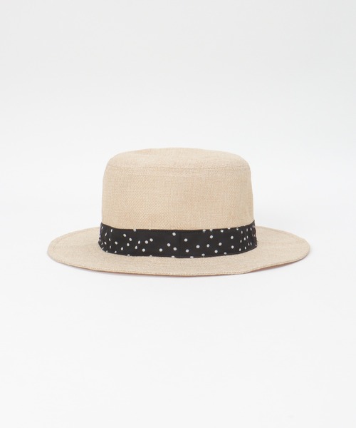 ikka（イッカ）の「リネンタッチドットリボンハット（ハット・キッズ・ベージュ・FREE）」の3枚目の写真