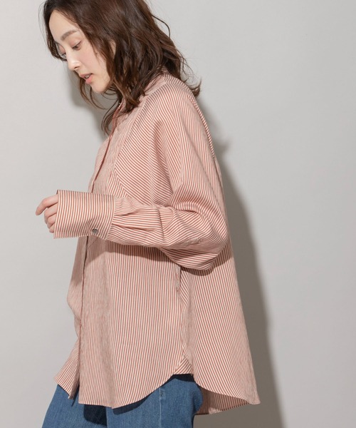 Munich（ミューニック）の「レーヨンナイロンリネンストライプバンドカラーシャツ（シャツ/ブラウス・レディース・グレー/ネイビー/レッド・FREE）」の20枚目の写真