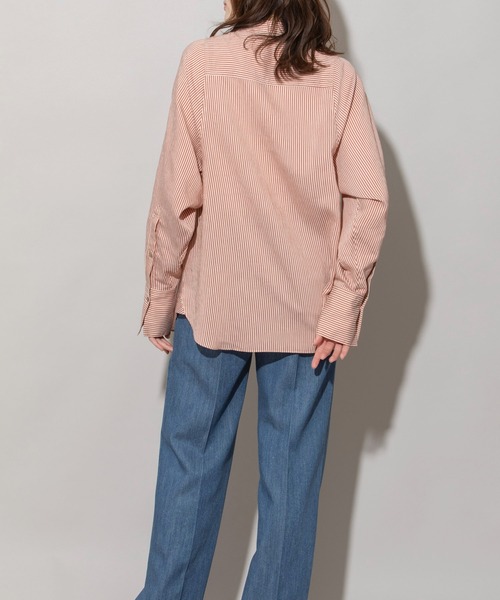 Munich（ミューニック）の「レーヨンナイロンリネンストライプバンドカラーシャツ（シャツ/ブラウス・レディース・グレー/ネイビー/レッド・FREE）」の18枚目の写真