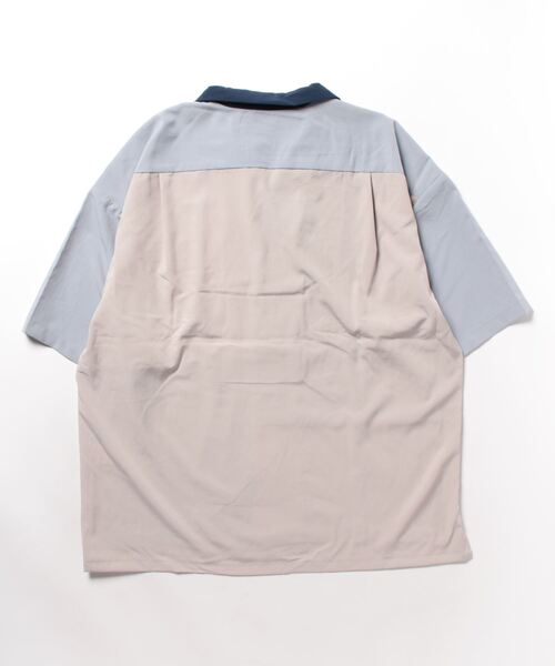 JUNRED(ジュンレッド)の「イージーケア / クレイジーパターンオープンカラーシャツ(Tシャツ/カットソー・メンズ・ブルー/ブラック/ベージュ・L/M/LL)」の4枚目の写真