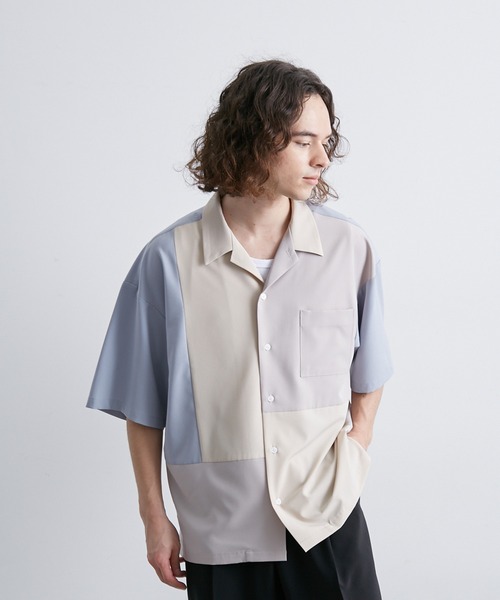 JUNRED(ジュンレッド)の「イージーケア / クレイジーパターンオープンカラーシャツ(Tシャツ/カットソー・メンズ・ブルー/ブラック/ベージュ・L/M/LL)」の18枚目の写真