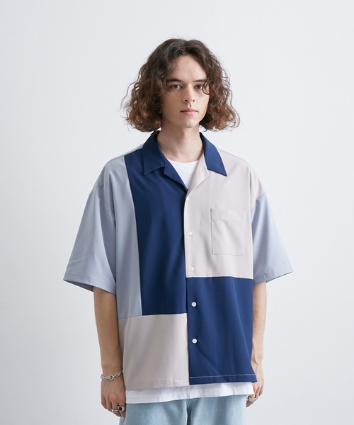 JUNRED(ジュンレッド)の「イージーケア / クレイジーパターンオープンカラーシャツ(Tシャツ/カットソー・メンズ・ブルー/ブラック/ベージュ・L/M/LL)」の17枚目の写真