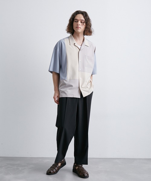 JUNRED(ジュンレッド)の「イージーケア / クレイジーパターンオープンカラーシャツ(Tシャツ/カットソー・メンズ・ブルー/ブラック/ベージュ・L/M/LL)」の13枚目の写真