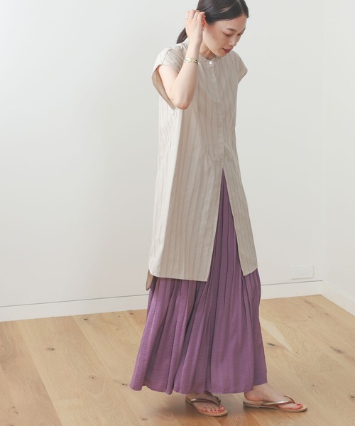 BEAMS HEART / 先染め ストライプ ロングシャツ（シャツ/ブラウス）｜BEAMS HEART（ビームスハート）