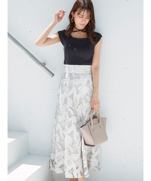 MERCURYDUO(マーキュリーデュオ)の「マルチウェイナローストラップリブニット(ニット/セーター・レディース・レッド/オフホワイト/チャコールグレー/ブラック・FREE)」の8枚目の写真