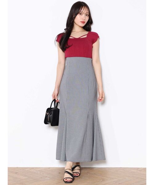 MERCURYDUO(マーキュリーデュオ)の「マルチウェイナローストラップリブニット(ニット/セーター・レディース・レッド/オフホワイト/チャコールグレー/ブラック・FREE)」の7枚目の写真