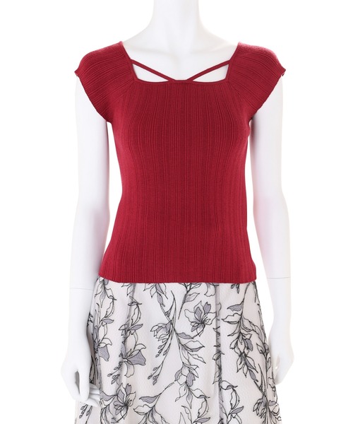 MERCURYDUO(マーキュリーデュオ)の「マルチウェイナローストラップリブニット(ニット/セーター・レディース・レッド/オフホワイト/チャコールグレー/ブラック・FREE)」の20枚目の写真