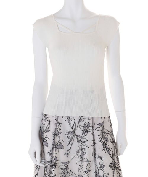 MERCURYDUO(マーキュリーデュオ)の「マルチウェイナローストラップリブニット(ニット/セーター・レディース・レッド/オフホワイト/チャコールグレー/ブラック・FREE)」の18枚目の写真