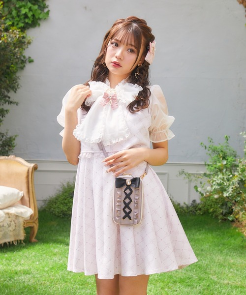 セール】推しカラーリボン付ハートパールブローチ（ブローチ