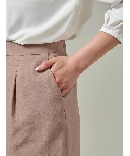 Perfect Suit FActory（パーフェクトスーツファクトリー）の「【WEB限定】リネン調メランジスーツ　タイトスカート　ブラウン/ネイビー（スカート・レディース・ネイビー/ブラウン系その他・S/M/LL/L）」の7枚目の写真