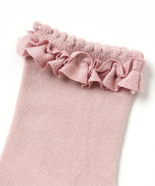 apres les cours（アプレレクール）の「スエードフリルソックス（ソックス/靴下・キッズ・アイボリー/サックスブルー/ピンク/ベージュ・12/15 /18/21）」の5枚目の写真