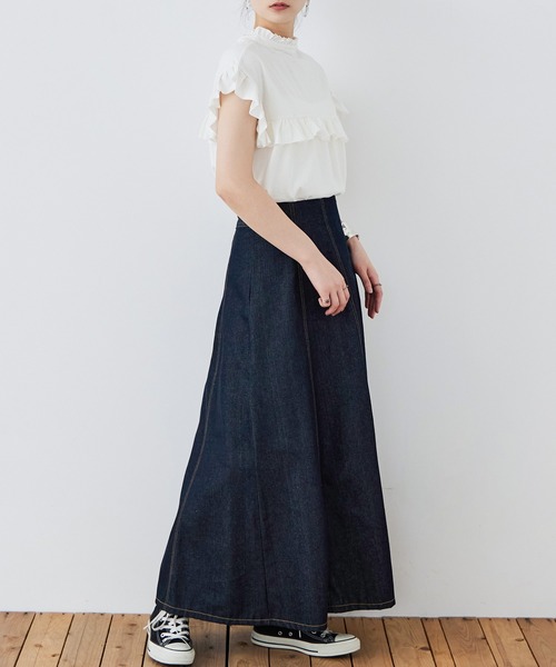 Fashion Letter(ファッションレター)の「大きいサイズ 2way フリルブラウス風Tシャツ(Tシャツ/カットソー・レディース・ピンク系その他/ブラック/カーキ/ホワイト/ベージュ・M~L/LL~3L/4L~5L)」の14枚目の写真