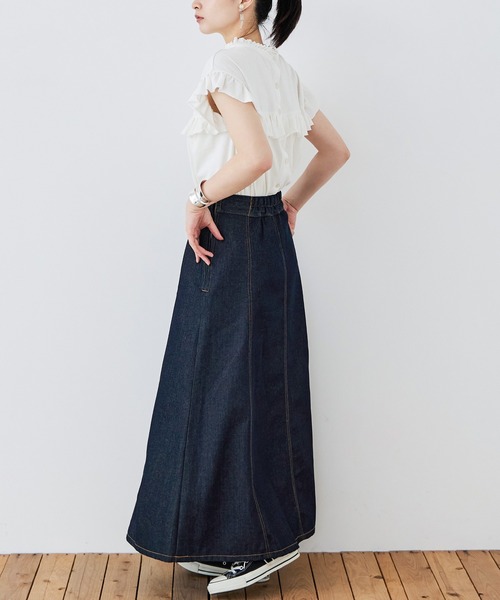 Fashion Letter(ファッションレター)の「大きいサイズ 2way フリルブラウス風Tシャツ(Tシャツ/カットソー・レディース・ピンク系その他/ブラック/カーキ/ホワイト/ベージュ・M~L/LL~3L/4L~5L)」の18枚目の写真