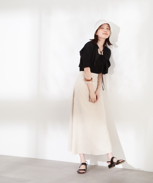 N.（N. Natural Beauty Basic）（エヌエヌナチュラルビューティーベーシック）の「◆ボレロドッキングブラウス（シャツ/ブラウス・レディース・ブラック/グリーン/イエロー・MEDIUM）」の12枚目の写真