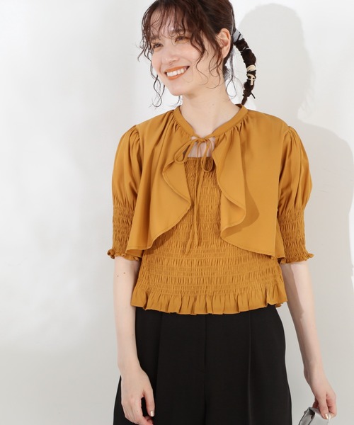 N.（N. Natural Beauty Basic）（エヌエヌナチュラルビューティーベーシック）の「◆ボレロドッキングブラウス（シャツ/ブラウス・レディース・ブラック/グリーン/イエロー・MEDIUM）」の15枚目の写真