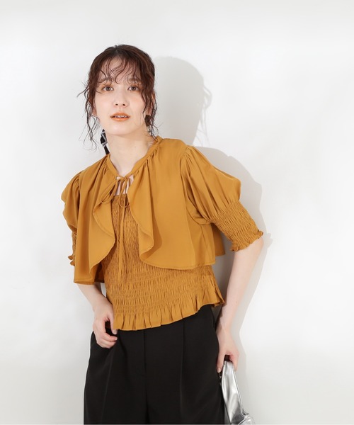 N.（N. Natural Beauty Basic）（エヌエヌナチュラルビューティーベーシック）の「◆ボレロドッキングブラウス（シャツ/ブラウス・レディース・ブラック/グリーン/イエロー・MEDIUM）」の21枚目の写真