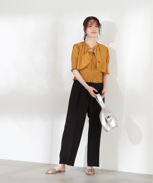 N.（N. Natural Beauty Basic）（エヌエヌナチュラルビューティーベーシック）の「◆ボレロドッキングブラウス（シャツ/ブラウス・レディース・ブラック/グリーン/イエロー・MEDIUM）」の10枚目の写真