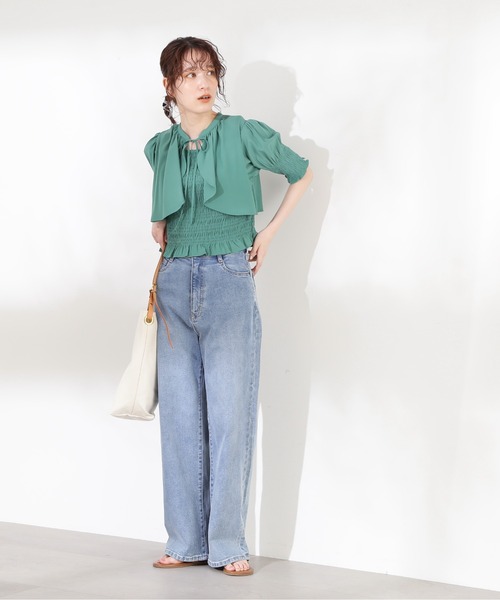 N.（N. Natural Beauty Basic）（エヌエヌナチュラルビューティーベーシック）の「◆ボレロドッキングブラウス（シャツ/ブラウス・レディース・ブラック/グリーン/イエロー・MEDIUM）」の16枚目の写真