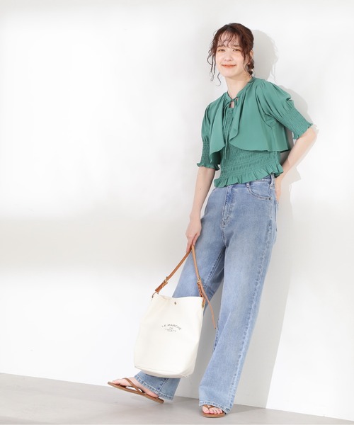N.（N. Natural Beauty Basic）（エヌエヌナチュラルビューティーベーシック）の「◆ボレロドッキングブラウス（シャツ/ブラウス・レディース・ブラック/グリーン/イエロー・MEDIUM）」の22枚目の写真