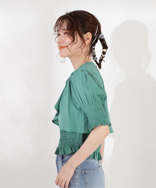 N.（N. Natural Beauty Basic）（エヌエヌナチュラルビューティーベーシック）の「◆ボレロドッキングブラウス（シャツ/ブラウス・レディース・ブラック/グリーン/イエロー・MEDIUM）」の11枚目の写真