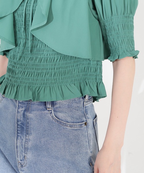 N.（N. Natural Beauty Basic）（エヌエヌナチュラルビューティーベーシック）の「◆ボレロドッキングブラウス（シャツ/ブラウス・レディース・ブラック/グリーン/イエロー・MEDIUM）」の14枚目の写真