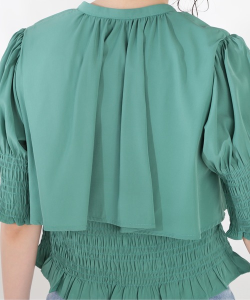 N.（N. Natural Beauty Basic）（エヌエヌナチュラルビューティーベーシック）の「◆ボレロドッキングブラウス（シャツ/ブラウス・レディース・ブラック/グリーン/イエロー・MEDIUM）」の8枚目の写真