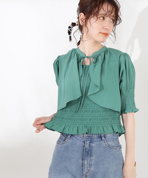 N.（N. Natural Beauty Basic）（エヌエヌナチュラルビューティーベーシック）の「◆ボレロドッキングブラウス（シャツ/ブラウス・レディース・ブラック/グリーン/イエロー・MEDIUM）」の17枚目の写真