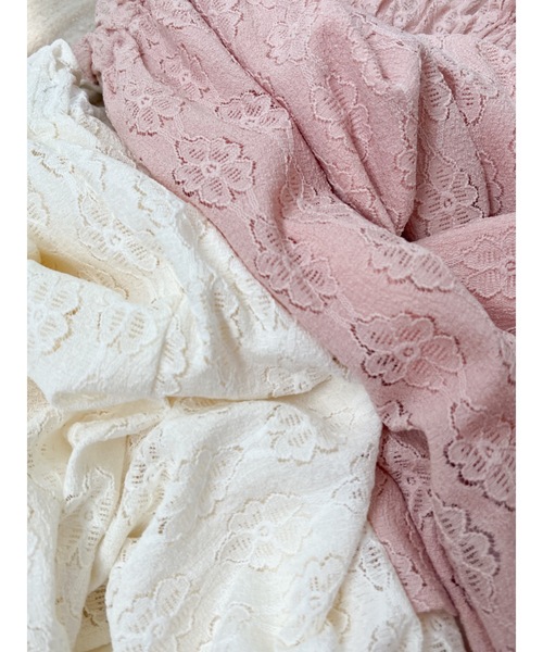 JUMELLE（ジュメロ）の「pom lace camitop（キャミソール・レディース・ピンク/アイボリー・FREE）」の4枚目の写真