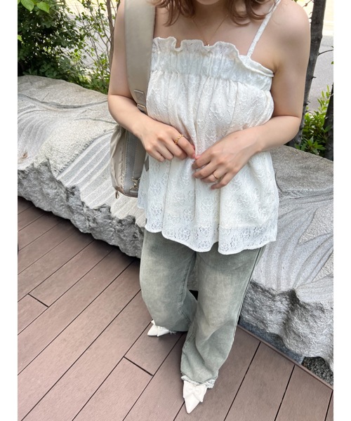 JUMELLE（ジュメロ）の「pom lace camitop（キャミソール・レディース・ピンク/アイボリー・FREE）」の22枚目の写真