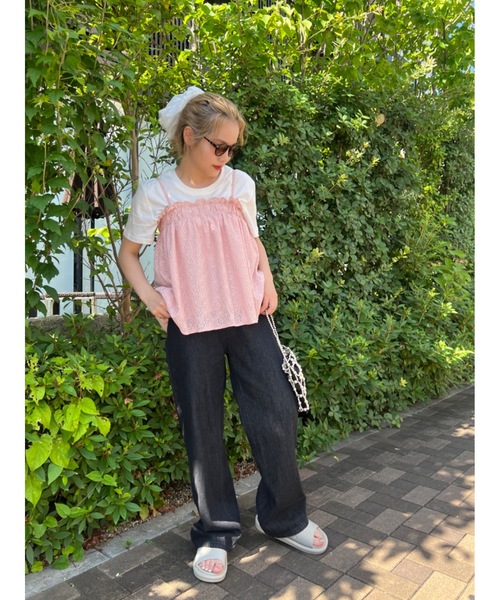 JUMELLE（ジュメロ）の「pom lace camitop（キャミソール・レディース・ピンク/アイボリー・FREE）」の14枚目の写真