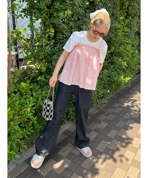 JUMELLE（ジュメロ）の「pom lace camitop（キャミソール・レディース・ピンク/アイボリー・FREE）」の13枚目の写真