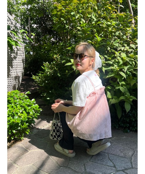 JUMELLE（ジュメロ）の「pom lace camitop（キャミソール・レディース・ピンク/アイボリー・FREE）」の11枚目の写真