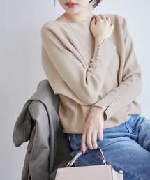 ROPE' PICNIC（ロペピクニック）の「【新色追加】【WEB限カラー:グレー】マシュマロニット袖パールドルマンニット（ニット/セーター）」