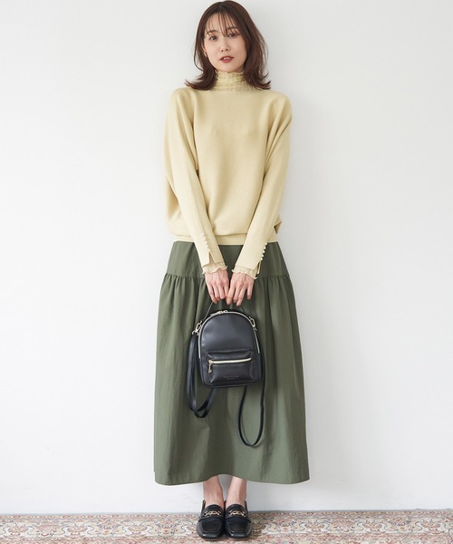 ROPE' PICNIC（ロペピクニック）の「【新色追加】【WEB限カラー:グレー】マシュマロニット袖パールドルマンニット（ニット/セーター・レディース・ブラック/ピンク/クリーム/グレー系その他/ブルー系その他5/ブルー系その他6/ブルー/ベージュ系その他/グリーン系その他・40/38）」の12枚目の写真