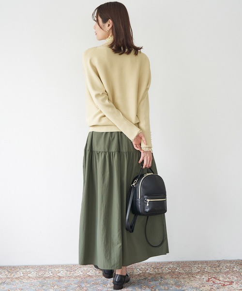 ROPE' PICNIC（ロペピクニック）の「【新色追加】【WEB限カラー:グレー】マシュマロニット袖パールドルマンニット（ニット/セーター・レディース・ブラック/ピンク/クリーム/グレー系その他/ブルー系その他5/ブルー系その他6/ブルー/ベージュ系その他/グリーン系その他・40/38）」の17枚目の写真