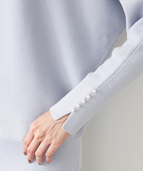 ROPE' PICNIC（ロペピクニック）の「【新色追加】【WEB限カラー:グレー】マシュマロニット袖パールドルマンニット（ニット/セーター・レディース・ブラック/ピンク/クリーム/グレー系その他/ブルー系その他5/ブルー系その他6/ブルー/ベージュ系その他/グリーン系その他・40/38）」の13枚目の写真