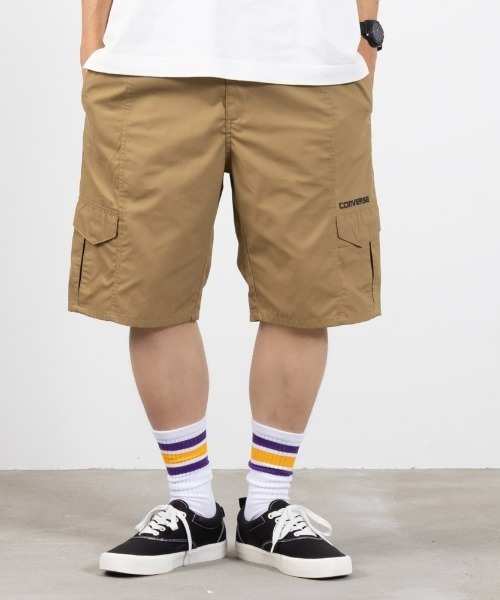 CONVERSE(コンバース)の「CONVERSE コンバース ウェザーピーチ素材カーゴショーツ(カーゴパンツ・メンズ・ブラック/カーキ/ベージュ/ネイビー・M/L/XL)」の6枚目の写真