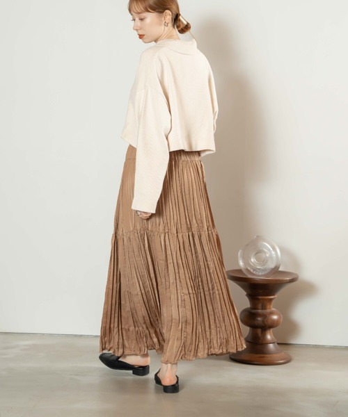 hinari(ヒナリ)の「ヴィンテージサテンワッシャースカート(スカート・レディース・ブラウン/アイボリー/ブラック・FREE/SMALL)」の21枚目の写真