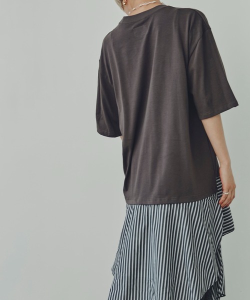 ROSE BUD ストライプシャツドッキングTシャツ OKIRAKU（オキラク）の「(OKIRAKU×ROSE BUD)ストライプシャツ
