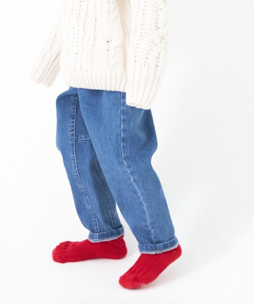 MAKE YOUR DAY（メイクユアデイ）の「テーパードデニムパンツ■80～140cm（デニムパンツ・キッズ・ネイビー/ブルー・80/90/100/110/120/130/140）」の6枚目の写真