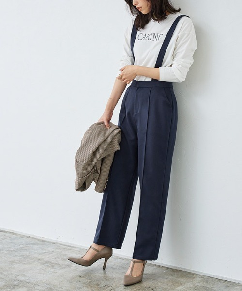 Pierrot（ピエロ）の「2wayサスペンダーピンタックパンツ（その他パンツ・レディース・ブラック/ネイビー/杢グレー・PM/L/M）」の3枚目の写真