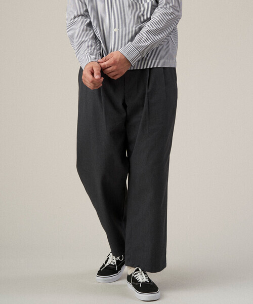 DANTON（ダントン）の「DANTON | カツラギ タックベルテッドパンツ MEN（チノパンツ・メンズ・ブラック/チャコール/ベージュ・42/40/44）」の8枚目の写真