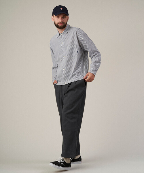 DANTON（ダントン）の「DANTON | カツラギ タックベルテッドパンツ MEN（チノパンツ・メンズ・ブラック/チャコール/ベージュ・42/40/44）」の7枚目の写真